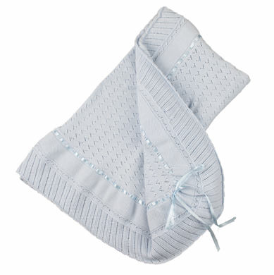 Pointelle Knit Ruffle Blanket