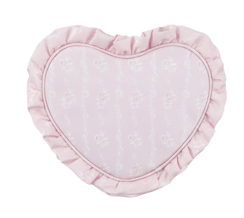 High Tea Printed Ruffle Heart Pouch - Scones & Cakes