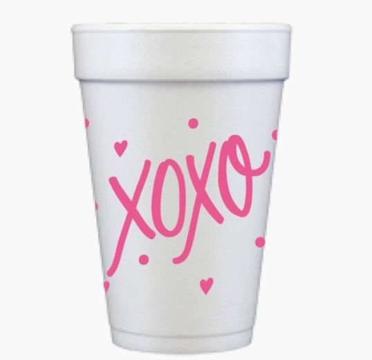 XOXO Foam Cups - Pink