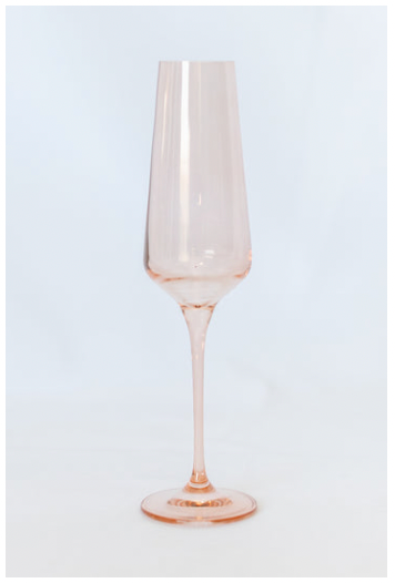 Colored Champagne Flute- Blush Pink (Set of 2)