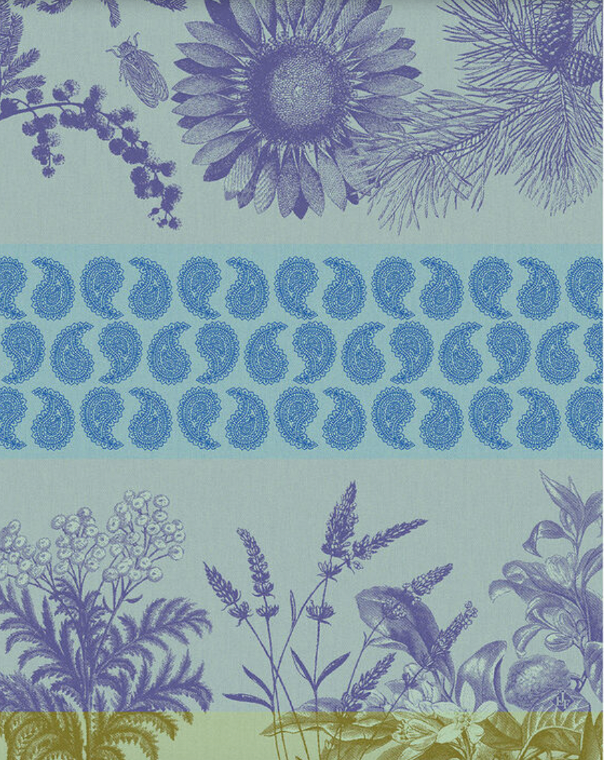 Soleil Au Jardin Blue Tea Towel