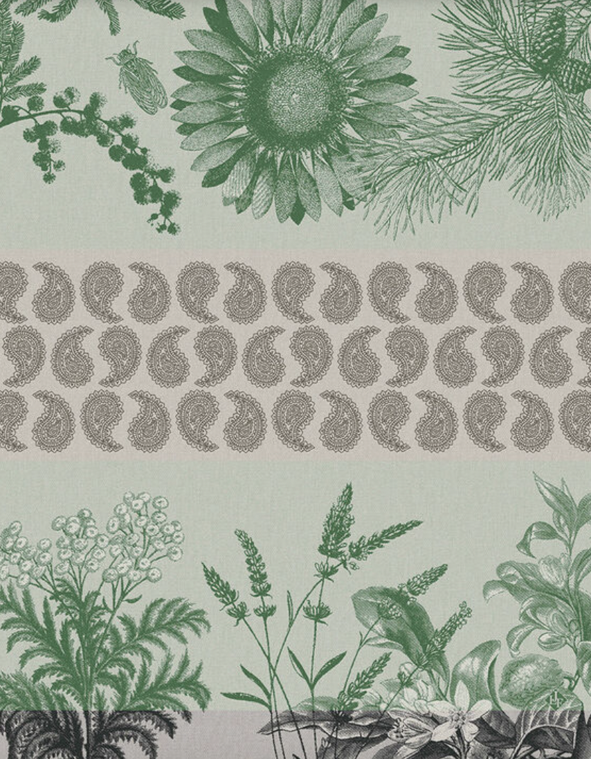 Soleil Au Jardin Green Tea Towel