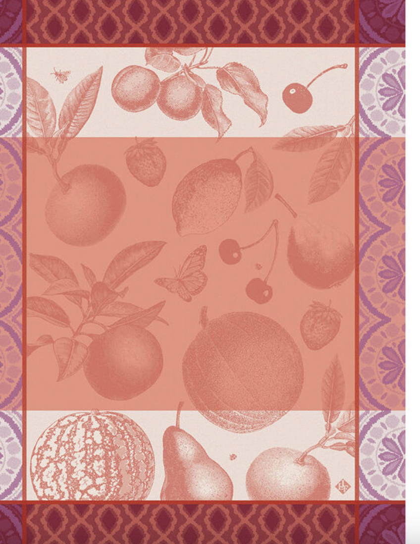 Arriere-Pays Pink Tea Towel