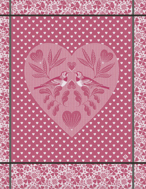 Amour Pink Tea Towel 24