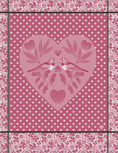 Amour Pink Tea Towel 24" x 31"