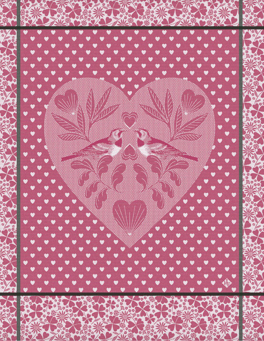 Amour Pink Tea Towel 24
