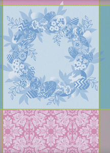 Couronne De P√¢ques Blue Tea Towel 24" x 31"