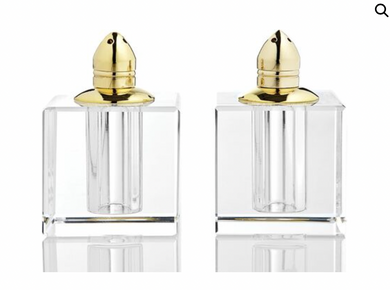 Gold Crystal Pair of Salt and Pepper Shakers, Vitality