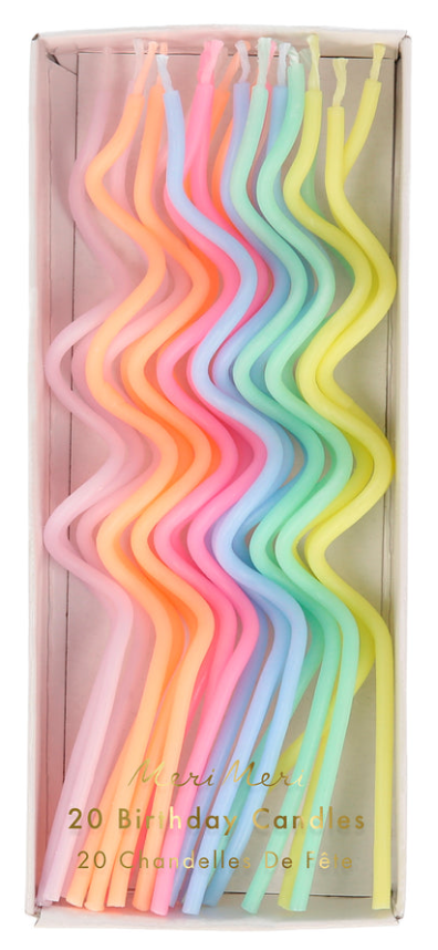 Pastel Swirly Candles - Pack of 20