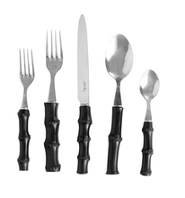Load image into Gallery viewer, Bamboo Black Flatware