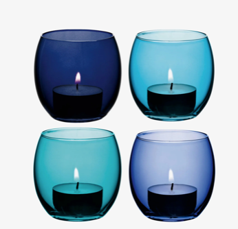 Coro Votive Holder - Lagoon Assorted  - Set of 4
