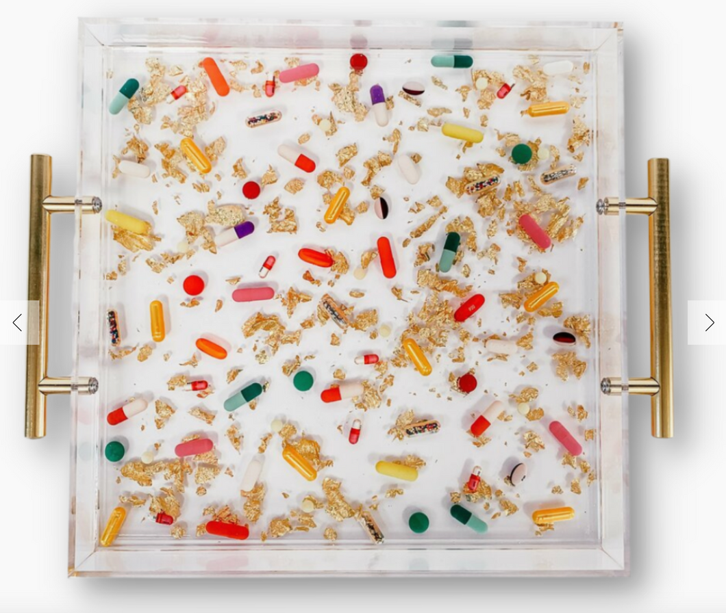 Pill + Gold Large Tray