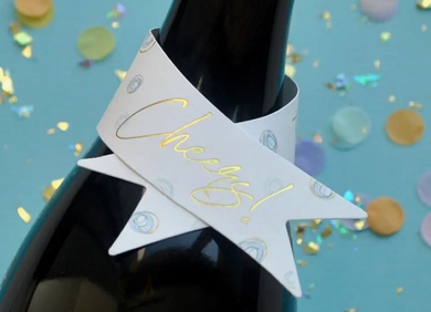 Cheers Foil Bottle Gift Tags