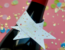 Load image into Gallery viewer, Happy Birthday Foil Bottle Gift Tags