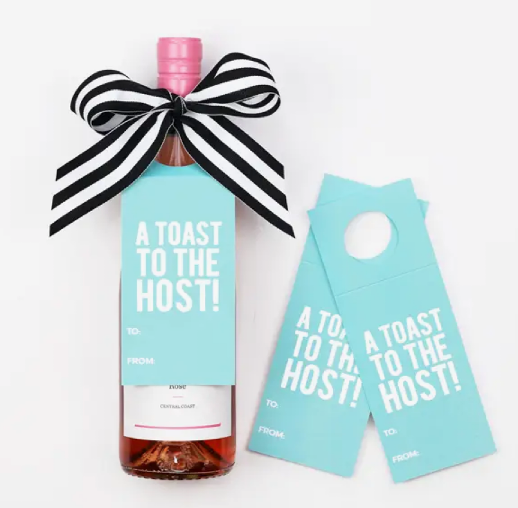 'A Toast to the Host' Wine Tags