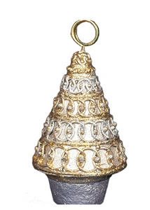 2" Artemis Cone Tree Cardholder Ornament (dark champagne)