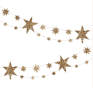 Eco Glitter Stars Garland
