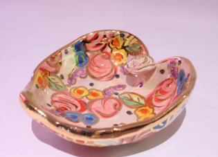 Heart Shaped Bowl - Vintage Floral