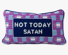 Load image into Gallery viewer, Not Today Satan Needlepoint Pillow
