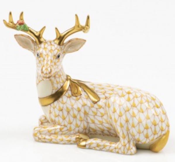 Lying Christmas Deer-Butterscotch