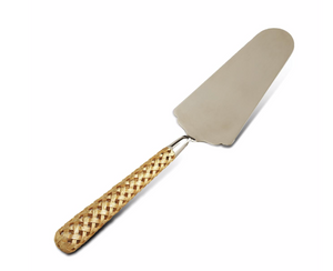 Gold Hollow Braid Cake Server