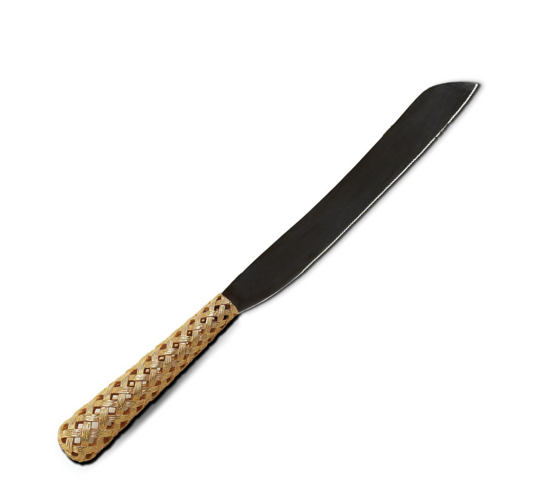 Gold Hollow Braid Cake Knife