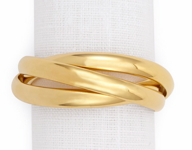 Three Gold Plated Rings-Set of 4