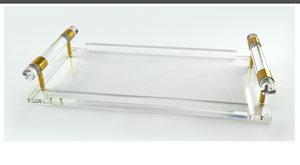 Lucite Tray with Acrylic Handles