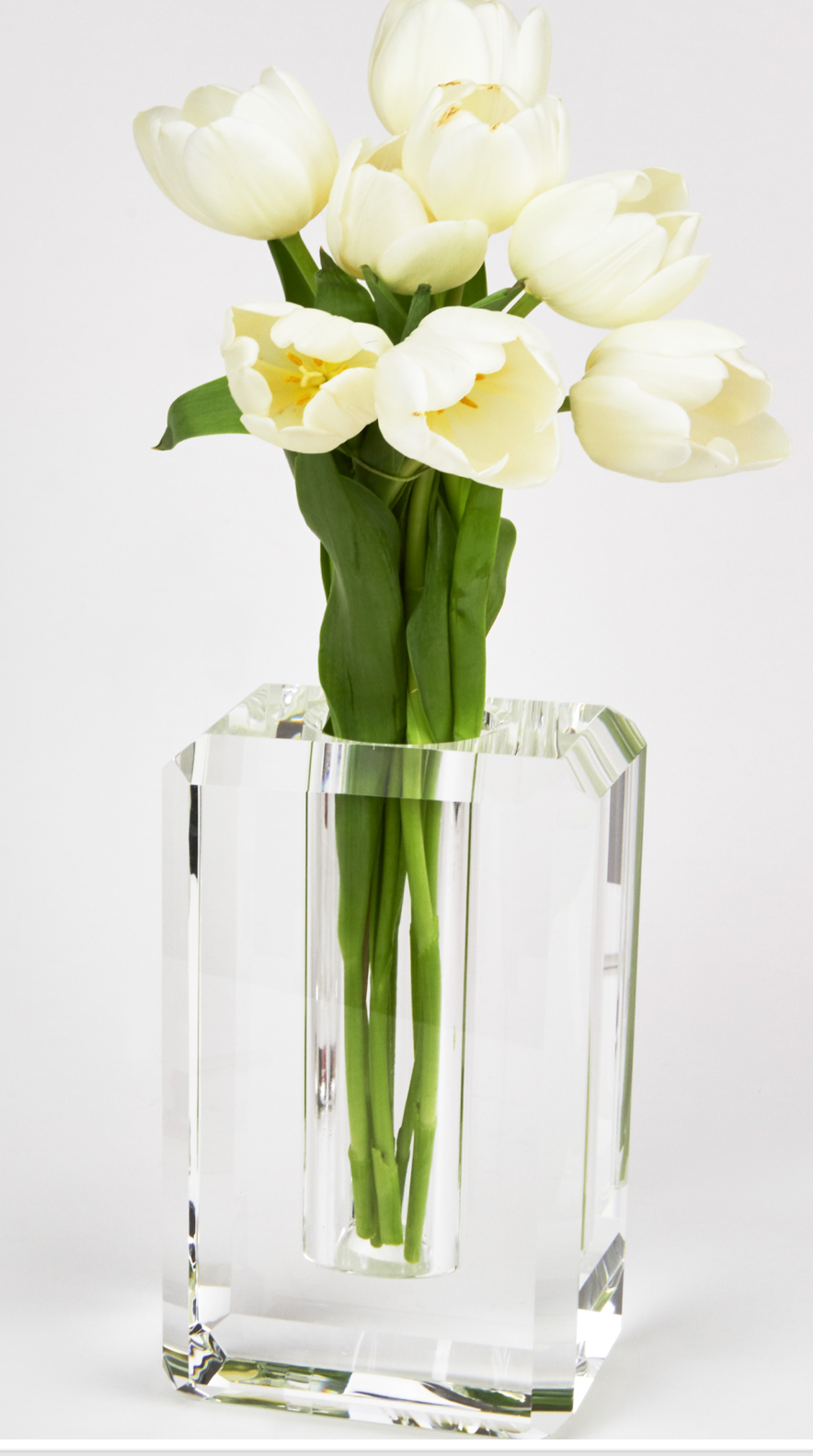 Crystal Glass Vase Hex Edge -Large