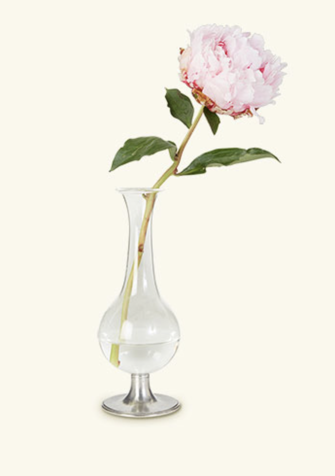 Pewter Footed Glass Vase, 8
