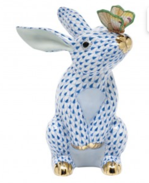 Bunny with Butterfly in Blue