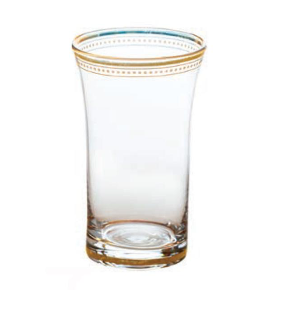 Clear Glass Tumbler with Gold Accent