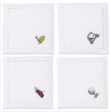 Golf Mixed Cocktail Napkins - Set of 4