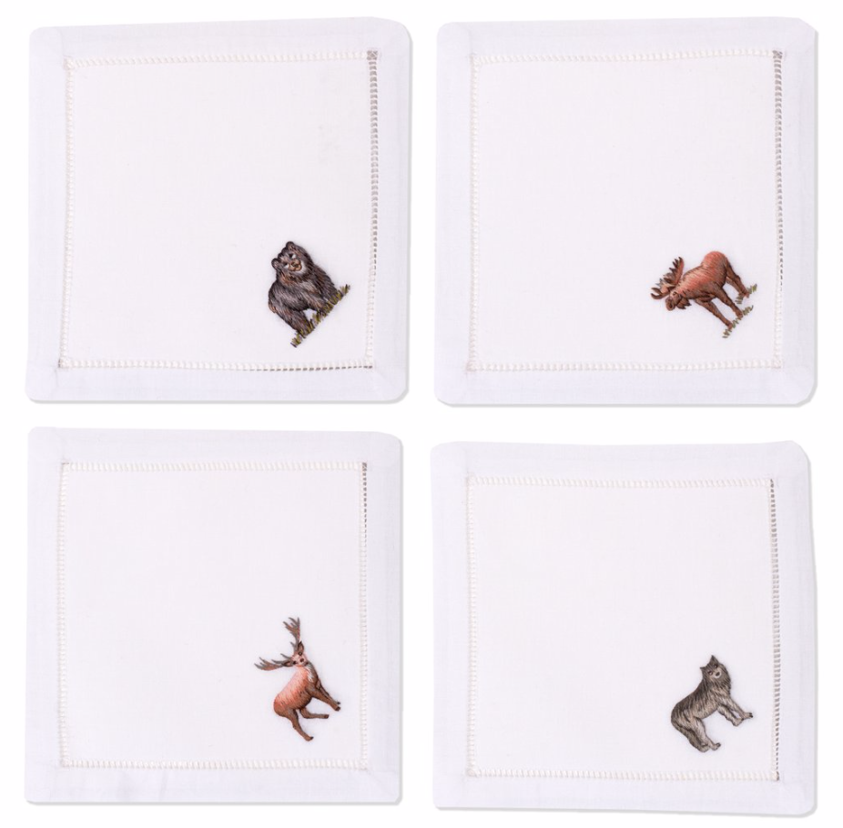 Frontier Animals Cocktail Napkins - Set of 4
