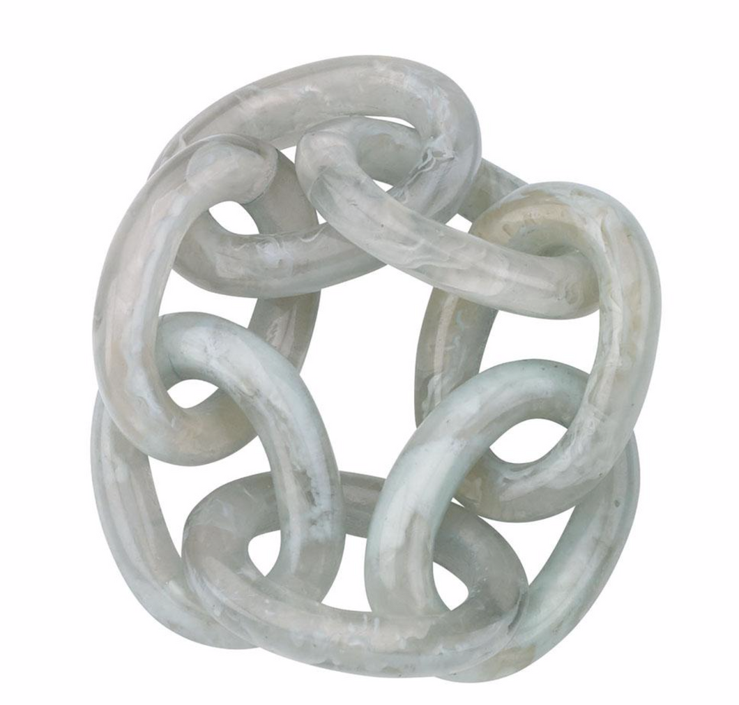 Chain Link Celadon Napkin Ring Set of 4