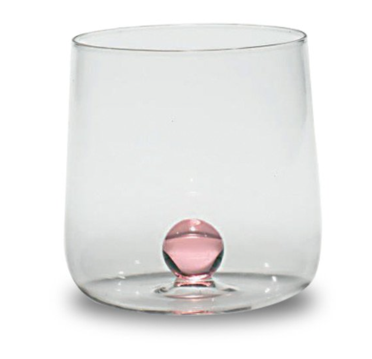 Glass Tumbler Pink Sphere
