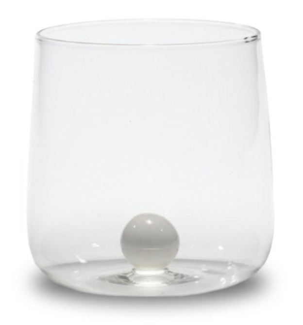Glass Tumbler White Sphere