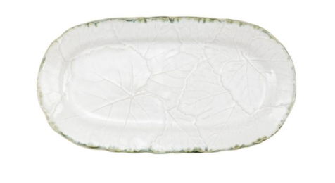 Foglia Stone White Small Oval Platter - DISCONTINUED
