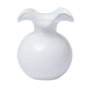 Hibiscus Glass White Bud Vase