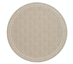 Pearls Beige/White Mats Set of 4