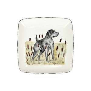 Wildlife Black Hunting Dog Square Platter