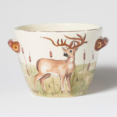 Wildlife Deer Handled Deep Serving Bowl