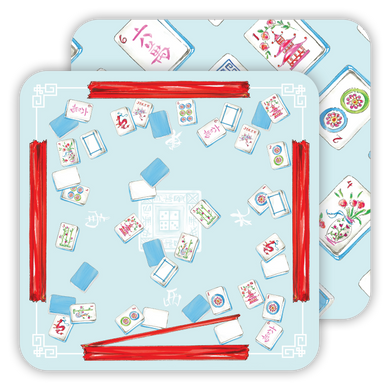 Handpainted Mahjong Table Paper Coaster