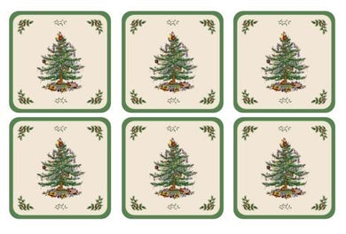 Christmas Tree Coasters, Set of 6