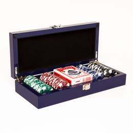 Blue Lacquer 100 Chip Poker Set