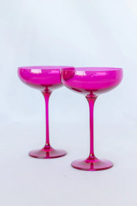 Colored Champagne Coupe - Fuchsia (one)