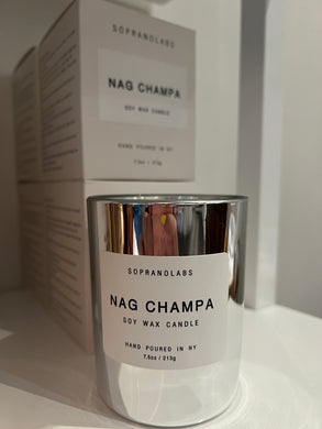 Nag Champa Candle w silver vessel