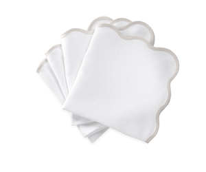 Scallop Edge Dinner Napkins - Set of 4