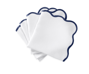 Scallop Edge Dinner Napkins - Set of 4