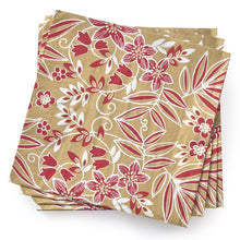 Load image into Gallery viewer, SET OF 20 NAPKIN POESIE HIVER RED
